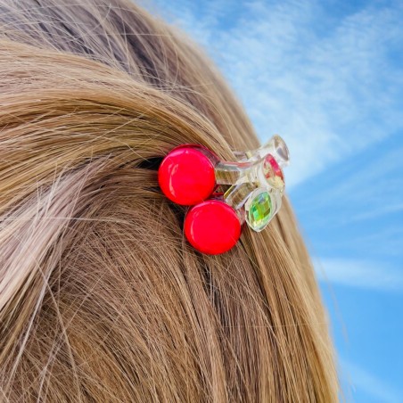 Haarclip/ Haarklammer cherry