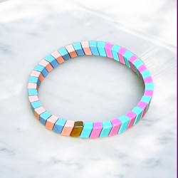 Armband colorblock ltblue rose mint