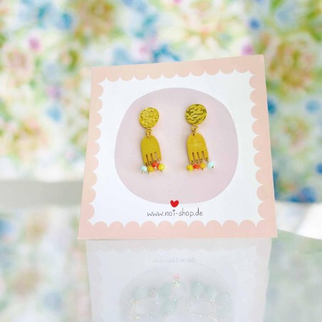 Boucles d'oreilles ART N bead 4 leg ltblue