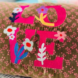 Housse de Coussin Velours Love 4060