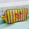 Kosmetiktäschchen woven plastic smile yellow