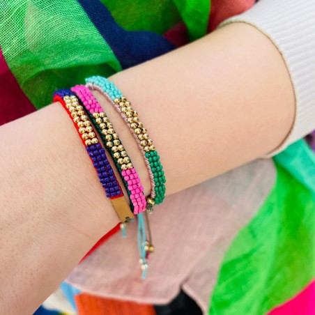 Bracelet Leather Beads mix
