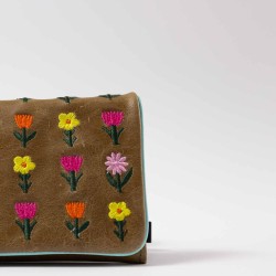 Portemonnaie Leder Patchouli Leena olive