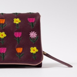 Portemonnaie Leder Patchouli Leena plum