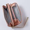 Porte-monnaie Double zip Cuir Millefleur apricot
