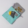 Portemonnaie Leder ind Millefleur ltblue
