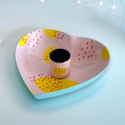 Candle Holder Heart Print sweet dot