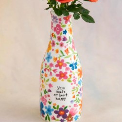 Vase Bud Heart Happy