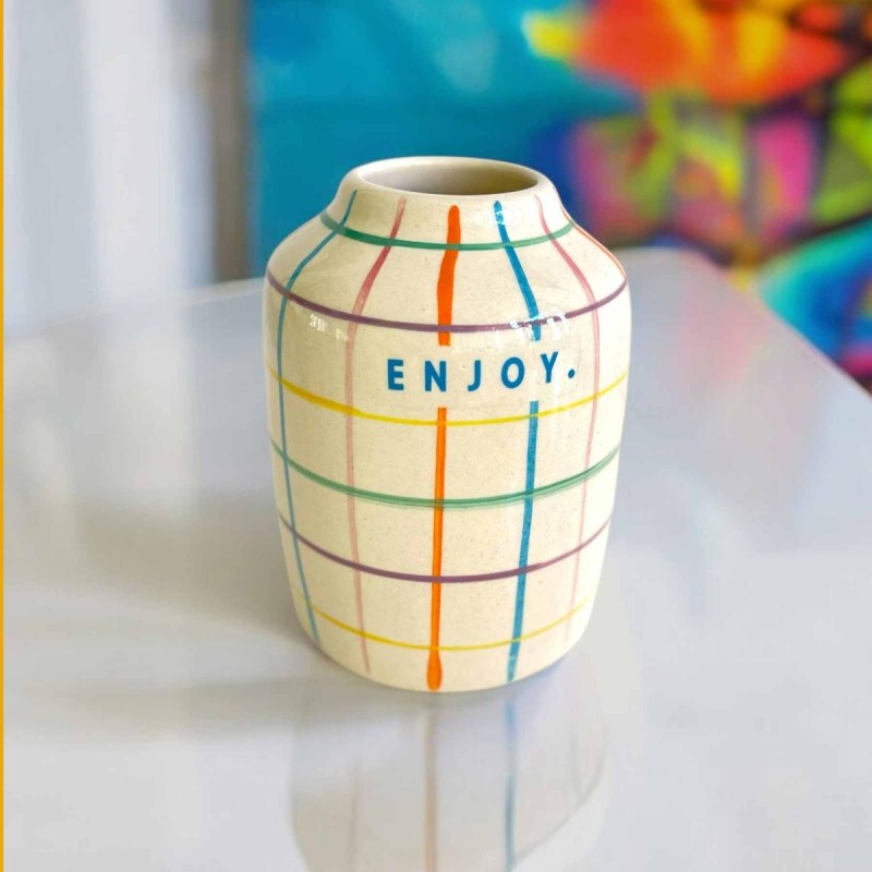 Vase Keramik L oval Karo enjoy