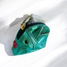 Porte-monnaie Souris cuir metallic smaragd