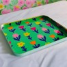 Tray square L Yellow bold Flower