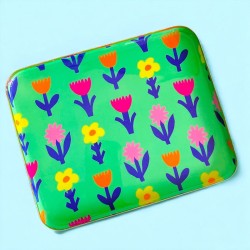 Tray square L Yellow bold Flower
