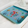 Tray square L Yellow bold Flower