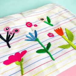 Pouch recycled XL plastic 6 flower Tape