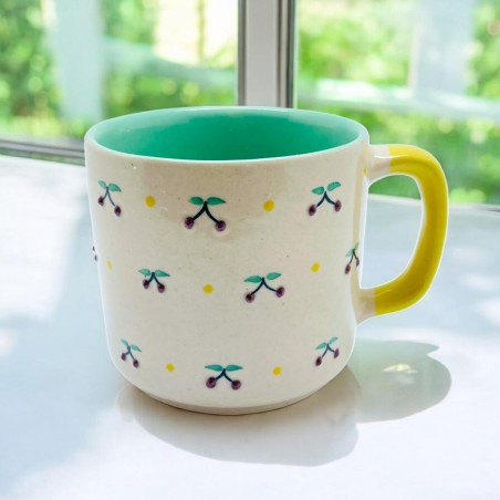Mug ceramic L Cherry viola