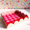 Tablett Dekoschale check scallop pink