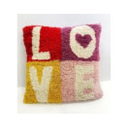 Cushion Cover colorblock tufted Love 4040
