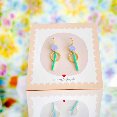 Boucles d´Oreilles ART N bead viola mint circle