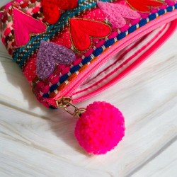 Pouch 8 Hearts Jaquard