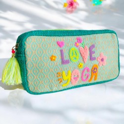 Pochette zippée Velours Love Yoga