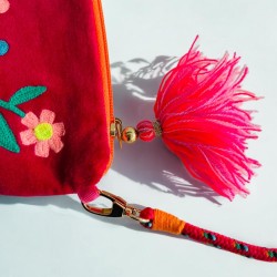 Pochette zippée Velours Love Yoga