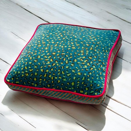 Housse de Coussin Carré Velours petrol 40405