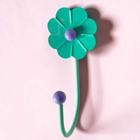 Patère Flower turquoise