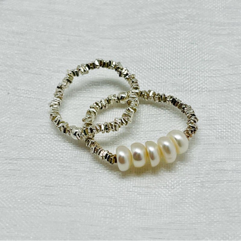 Ring silver elastic