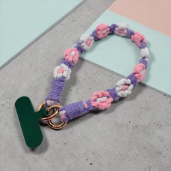 Keychaing/ mobile phone strap Flower Makrame