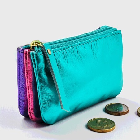 Porte-monnaie Mini 3er Cuir metallic multi