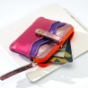 Mini zip Wallet Leather Metallic pinki