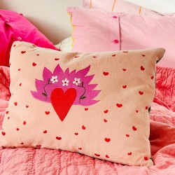 Cushion Cover Velvet Loveheart 3040