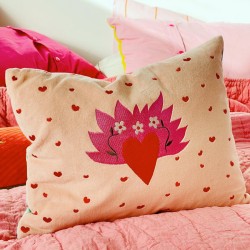 Housse de Coussin Velours Loveheart 3040