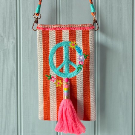 Cellphone Bag Peace orange stripe