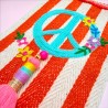 Handytäschchen Peace orange stripe