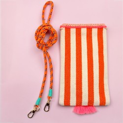 Handytäschchen Peace orange stripe