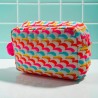Pouch zip Flowers multi embr Jqd