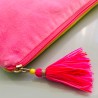 Pochett zip Velours Amour pink/neon