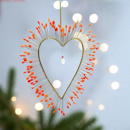 Decoration FUNKEL Ultrafine Herz neonorange