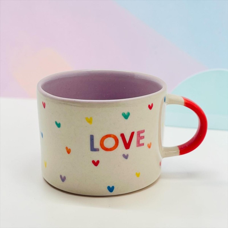 Tasse Keramik round handle Lovehearts