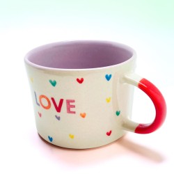 Tasse Keramik round handle Lovehearts
