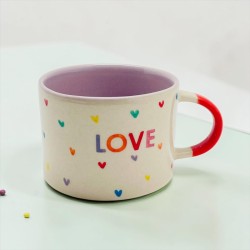 Tasse Keramik round handle Lovehearts