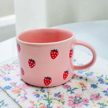 Mug Céramique round handle Strawberry
