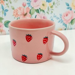 Tasse Keramik round handle Strawberry