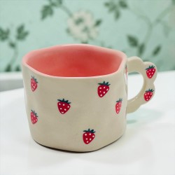 Tasse Keramik organic Strawberry FL handle