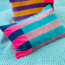 Kissenhülle Velvet Boldstripe smaragd 3050