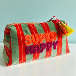 Trousse de toilette Velours Pinstripe Superhappy M