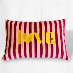 Housse de Coussin Velours Pinstripe Love 4060