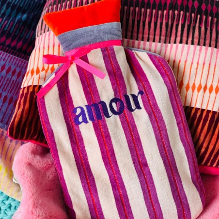 Bouillotte Velours Pinstripe Amour
