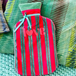 Bouillotte Velours Pinstripe Love